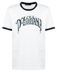 Dolce & Gabbana Logo Print Ringer T Shirt