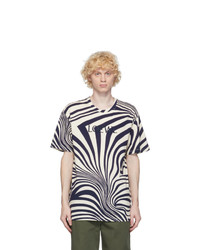 Loewe Off White And Navy Psychedelic T Shirt