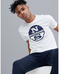 North Sails Slim Fit Large Logo T Shirt In White