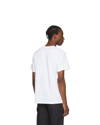 Engineered Garments White Printed Cross Crewneck T Shirt