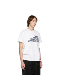 Engineered Garments White Text T Shirt