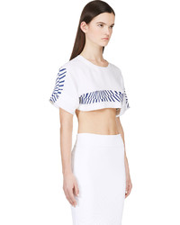 Maiyet White Printed Cropped T Shirt