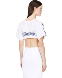 Maiyet White Printed Cropped T Shirt