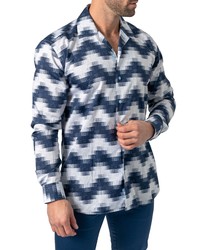 Maceoo Archimedes Wave Blue Button Up Shirt At Nordstrom