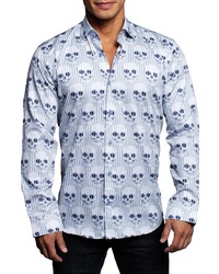 Maceoo Fibonacci Skullstripe Button Up Shirt
