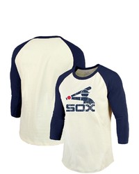 Majestic Threads Creamnavy Chicago White Sox Cooperstown Collection Raglan 34 Sleeve T Shirt At Nordstrom