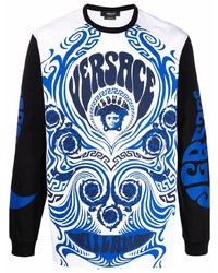 Versace Medusa Music Print Long Sleeve T Shirt
