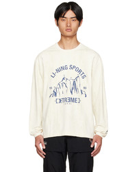 Li-Ning Off White Printed Long Sleeve T Shirt