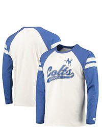 STARTE R Creamroyal Indianapolis Colts Throwback League Raglan Long Sleeve Tri Blend T Shirt