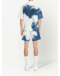 Alexander McQueen Blue Sky Print Cotton Shirt