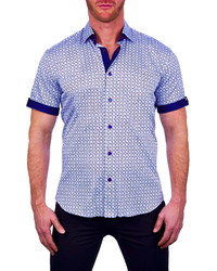 Maceoo Galileo Shape Fit 3d Print Short Sleeve Button Up Shirt