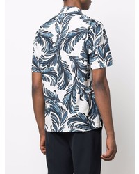 Tagliatore Leaf Print Hawaiian Shirt