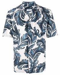 Tagliatore Leaf Print Hawaiian Shirt