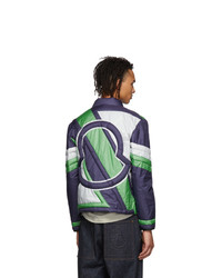 Moncler Genius Navy And Green Down Traction Jacket