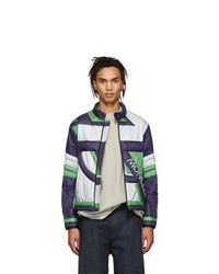 Moncler Genius Navy And Green Down Traction Jacket