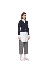 Thom Browne Navy Trompe Loeil Cardigan Shirt Dress