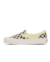 Vans Navy And Off White Checkerboard Classic Slip On Sneakers