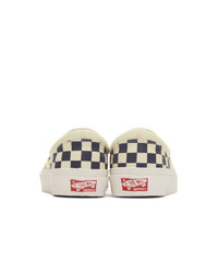 Vans Navy And Off White Checkerboard Classic Slip On Sneakers