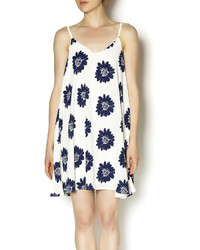 White and Navy Swing Dress