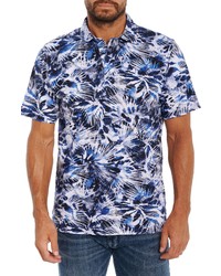 Robert Graham Wave Decay Tie Dye Knit Polo In Blue At Nordstrom