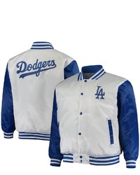 FANATICS Whiteroyal Los Angeles Dodgers Satin Full Snap Jacket