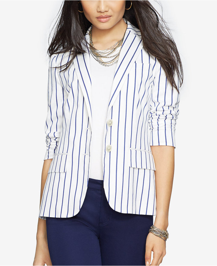 Lauren Ralph Lauren Striped Blazer, $298 | Macy's | Lookastic