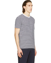 Coolmax Nanamica Navy White Striped Knit T Shirt