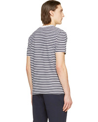Coolmax Nanamica Navy White Striped Knit T Shirt