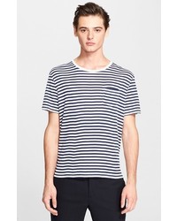 The Kooples Stripe Distressed Pocket T Shirt