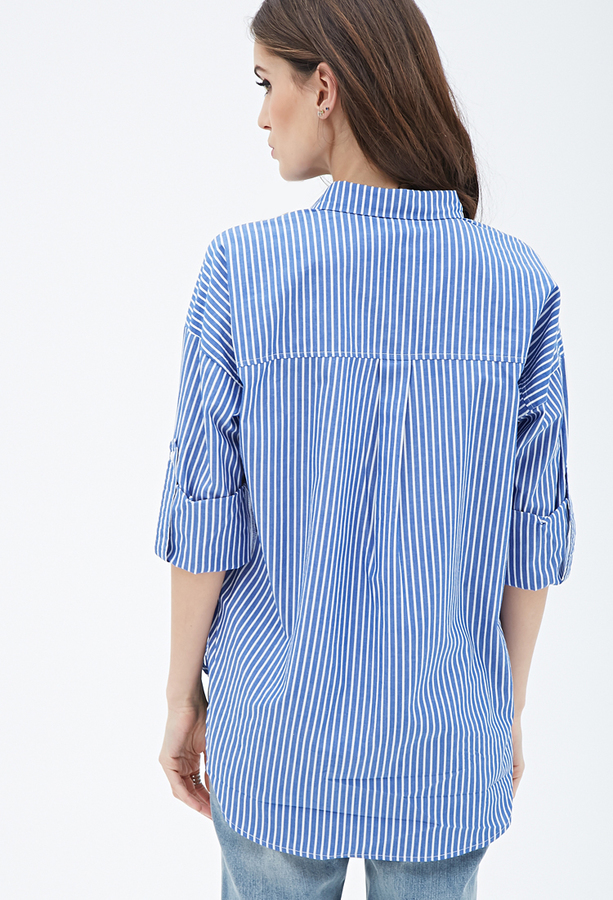 forever 21 striped button down dress