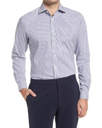 Alton Lane Mason Tailored Fit Check Stretch Button Up Shirt In Navy Bengal At Nordstrom
