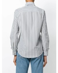 Alexa Chung Striped Ruffled Shirt