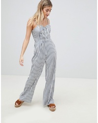 PrettyLittleThing Striped Jumpsuit And White