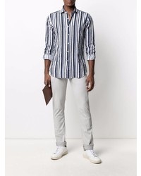 Xacus Creased Striped Shirt