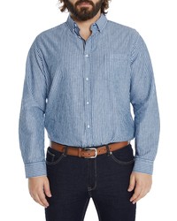 Johnny Bigg Mason Stripe Cotton Linen Button Up Shirt