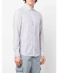 Brunello Cucinelli Organic Linen Striped Button Up Shirt