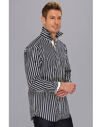 Lacoste Button Down Bold Stripe Poplin Ls Woven Shirt