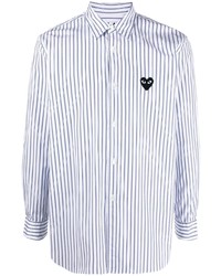 Comme Des Garcons Play Comme Des Garons Play Pinstripe Heart Embroidery Shirt