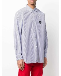 Comme Des Garcons Play Comme Des Garons Play Striped Embroidered Logo Shirt
