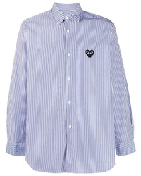 Comme Des Garcons Play Comme Des Garons Play Striped Embroidered Logo Shirt