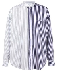 Juun.J Contrast Striped Print Shirt