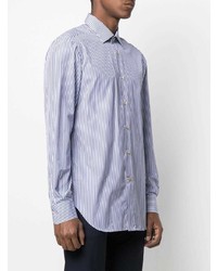 Kiton Pinstripe Print Long Sleeve Shirt