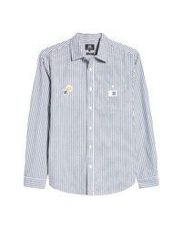 LEE JEANS Smiley X Lee Smiley Stripe Long Sleeve Button Up Shirt In White At Nordstrom