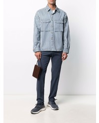 Xacus Striped Pocket Detail Shirt