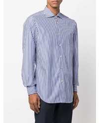 Kiton Striped Spread Collar Shirt