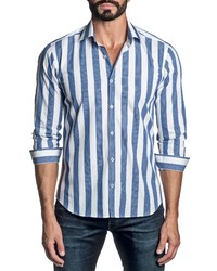 Jared Lang Trim Fit Stripe Button Up Shirt