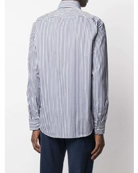 BOSS HUGO BOSS Vertical Striped Curved Hem Shirt