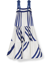 Silvia Tcherassi Tayrona Striped Satin Maxi Dress