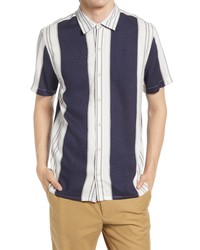 Topman Vertical Stripe Short Sleeve Button Up Shirt