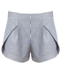 Thakoon Addition Blue Stripe Side Panel Shorts